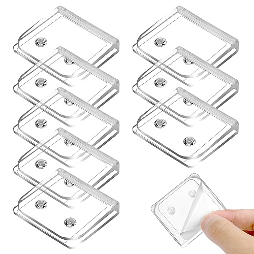 8 Stück Duschvorhang-Clips Selbstklebende Dusch-Spritzschutz Clip Transparente Vorhang Clip Winddichte Vorhang Klammern Badezimmer Gardinenhalter Vorhang Clips für Dusche Verschütten von Mozeat Lens