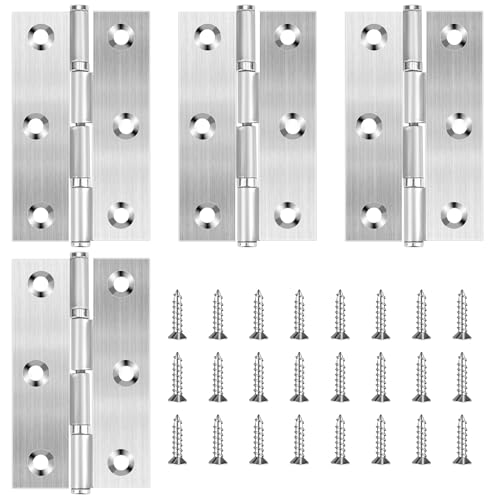 4 Stück Klappbar Scharniere Steckverbinder Edelstahl Scharnier Tür-Türangeln mit 6 Montagebohrungen Klavierband Scharnieren Türscharnier Klein Türband für Fenster Schrank Türen von Mozeat Lens