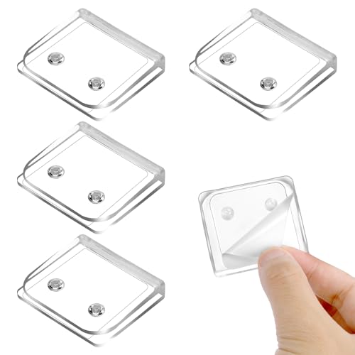 MOZEAT LENS 4 Stück Duschvorhang Clips Dusch-Spritzschutz Clip Selbstklebend Transparente Duschvorhang Halterung Winddichte Vorhang Klammern Badezimmer Gardinenhalter für Dusche Verschütten von Mozeat Lens