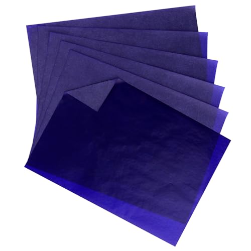 Mozeat Lens 50 Blatt Transferpapier A4 Abpauspapier Blau Graphitpapier 21 x 29,7 cm Kohlepapier Pauspapier Blaupapier zum Durchschreiben Pausch Papier Durchschlagpapier für Holz Leinwand Keramik von Mozeat Lens