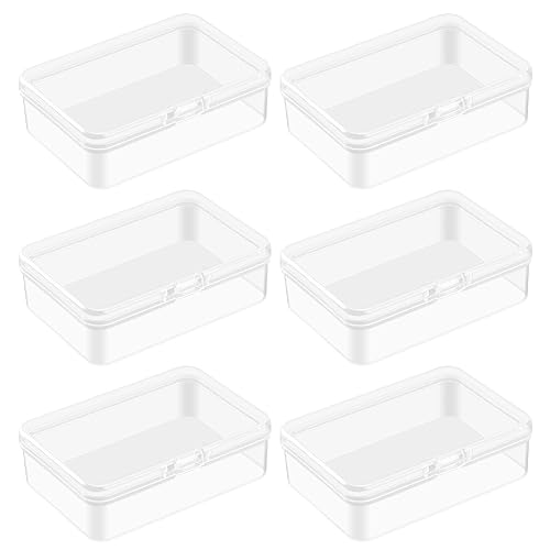 Mozeat Lens 6 Stück Plastikbox mit Deckel Kleine Aufbewahrungsbox Transparent Mini Leere Boxen Bastelzubehör Kunststoff Sortierbox für Kleine Perlen Schmuck Schrauben von Mozeat Lens