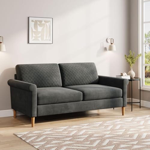 Moziel Sofa, Couch 2 Sitzer 164cm Stoff 2er Sofa mit Abnehmbare Kissen, Doppelsofa mit beidseitigen Taschen Montage ohne Werkzeug für Wohnzimmer/Schlafzimmer/Wohnung/Büro, 164 x 76 x 85CM Moziel Sofa, Couch 2 Sitzer 164cm Stoff 2er Sofa mit Abnehmbare Kissen, Doppelsofa mit beidseitigen Taschen Montage ohne Werkzeug für Wohnzimmer/Schlafzimmer/Wohnung/Büro, 164 x 76 x 85CM von Moziel
