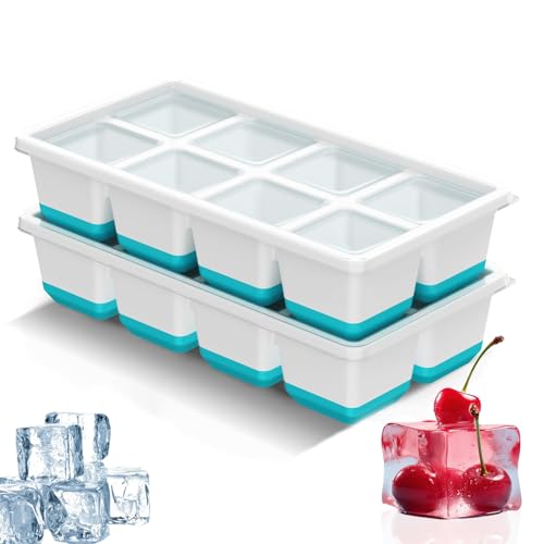 Mozzoo Set of 2 Large Silicone Ice Cube Trays, 16 Compartment Ice Cube Moulds with Tight Lids, BPA-Free, Perfect for Freezing Large Ice Cubes for Drinks and Cocktails Mozzoo Set of 2 Large Silicone Ice Cube Trays, 16 Compartment Ice Cube Moulds with Tight Lids, BPA-Free, Perfect for Freezing Large Ice Cubes for Drinks and Cocktails von Mozzoom
