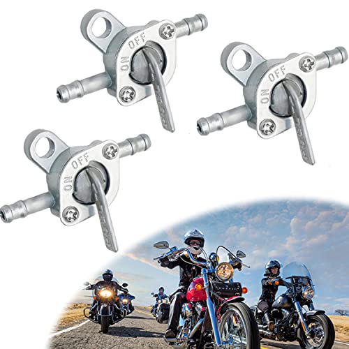 MplehDa 3 Stück Benzinhahn 6mm Universal Benzinhahn Schalter Benzinhahn Mofa Benzinhahn Notstromaggregat Benzinhahn Motorrad Tankdeckel Ventilhahn mit Schließfunktion für Moped Mofa Motorrad Quad von MplehDa