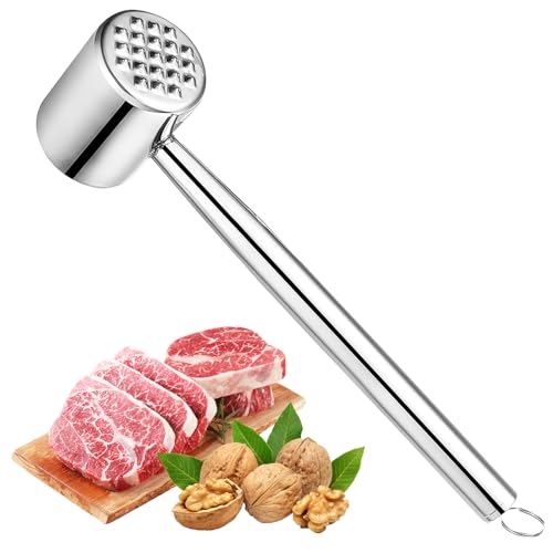 MplehDa Fleischklopfer aus Edelstahl, Fleischhammer, Doppelseitiger Schnitzelklopfer, Fleischplattierer Spülmaschinenfest für Schnitzel, Steak, Rindfleisch, Huhn, Spülmaschinenfest MplehDa Fleischklopfer aus Edelstahl, Fleischhammer, Doppelseitiger Schnitzelklopfer, Fleischplattierer Spülmaschinenfest für Schnitzel, Steak, Rindfleisch, Huhn, Spülmaschinenfest von MplehDa
