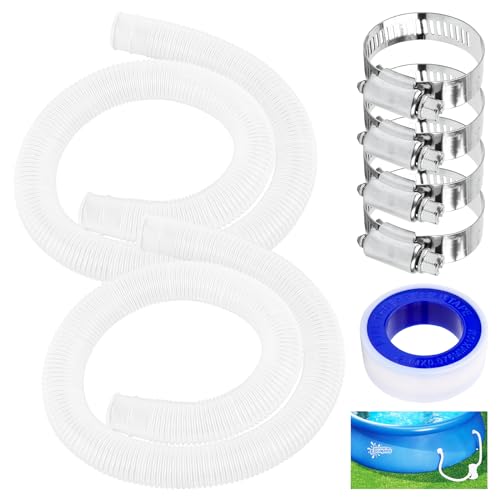 Poolschlauch 32mm für Poolpumpen, 2 Stück Schwimmbadschlauch Ersatzschlauch, 100M Weiß Ersatzschlauch für den Pool, Flexibler Schlauch für Poolpumpe,Schlauch pool mit 4 Stück Sicherungsclip Poolschlauch 32mm für Poolpumpen, 2 Stück Schwimmbadschlauch Ersatzschlauch, 100M Weiß Ersatzschlauch für den Pool, Flexibler Schlauch für Poolpumpe,Schlauch pool mit 4 Stück Sicherungsclip von MplehDa