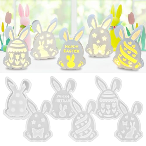 Silikonform Hase, 5 Stück Silikonformen Gießformen Ostern, Silikonform Ostern Hase, Silikon Gießform Ostern, Kerzenformen Zum Gießen, Silikonformen Häuser, Giessformen Silikon Ostern für Handwerk Silikonform Hase, 5 Stück Silikonformen Gießformen Ostern, Silikonform Ostern Hase, Silikon Gießform Ostern, Kerzenformen Zum Gießen, Silikonformen Häuser, Giessformen Silikon Ostern für Handwerk von MplehDa