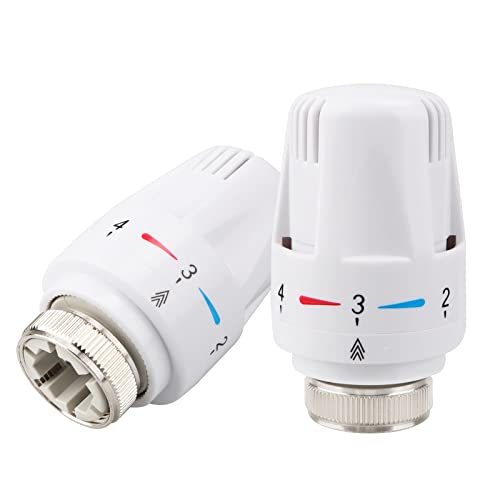 Thermostat-Kopf, 2 Stück Thermostat Heizung Heizungsthermostat Heizung Thermostatkopf Thermostatventil Heizkörper Thermostat-Zubehör Kompatibel mit Gewinde M30x1,5, Heizungsthermostat für Büro Zuhause von MplehDa