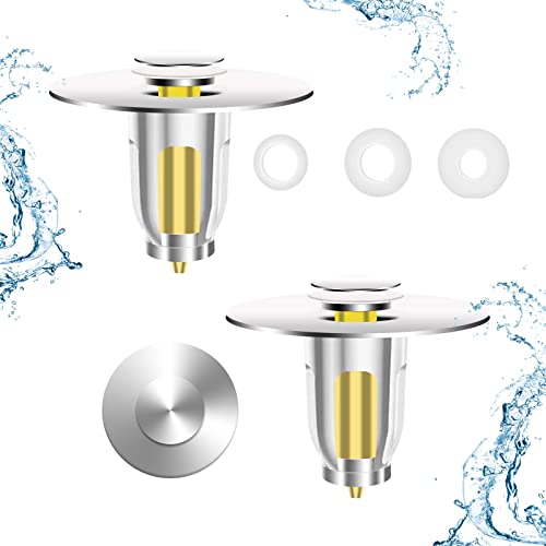 Waschbeckenstöpsel Universal, 2 Stück Stöpsel Waschbecken, Pop Up Abflusssieb Ablaufgarnitur Stöpsel Waschbecken, Waschbecken Stopfen mit Anti Clogging Sieb, Ablaufventil aus Messing (26~48 mm) von MplehDa