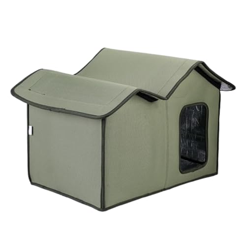 Feral Katzenhaus | Großes isoliertes Katzenhaus | Outdoor-Katzenhaus mit wasserdichtem Design | Beheizter Katzen-Unterschlupf mit transparenter Tür | Waschbare Kätzchenhütte für Kätzchen kleine Hunde von Mppchhn