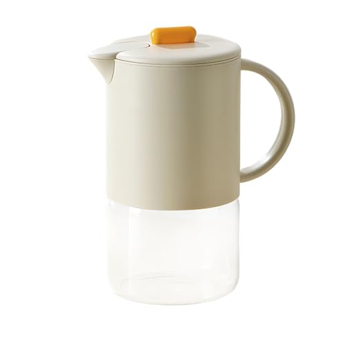 Mppchhn Glas Karaffe,1500ml Wasser Krug Für Eistee Und Selbstgemachten Saft - Luftigdichter Getränkespender Für Tee Kaffee Heiße Kalte Getränke Flüssigkeiten Milch Kühlschrank Aufbewahrung Party | Für von Mppchhn