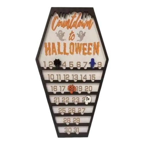 Mppchhn Halloween Countdown Kalender Dekoration - Festliche Tischdekoration,Holz Wanddeko Für Wohnzimmer Esstisch Sideboard Fensterbank Nachttisch Schlafzimmer von Mppchhn