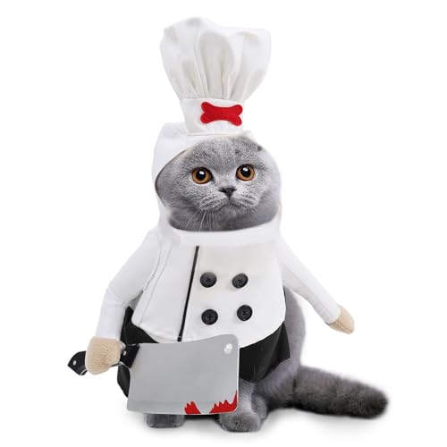 Mppchhn Halloween Katzenkleidung | Katzenkostüm Kochoutfit - Zubehör Für Verkleidung Niedliche Outfits Für Weihnachtsgeburtstagsfeiern von Mppchhn