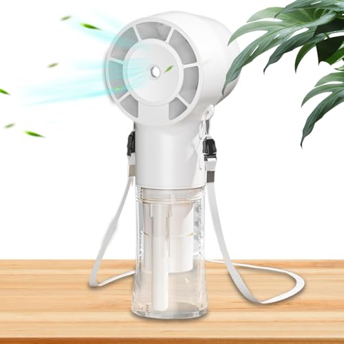 Mppchhn Handlicher Nebelfächer | 12000 U/min USB Wassersprüh Ventilator | Handheld Leiser Kühlmister 1200mAh Bei Für Garten Pool Wandern Sport Camping von Mppchhn