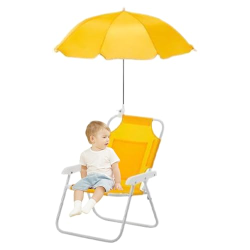 Mppchhn Kinder Camping Stuhl | Strandliegestuhl mit Sonnenschutz | Faltsitz Mit 50kg Tragkraft Für Angeln Garten Pool Picknick Outdoor von Mppchhn
