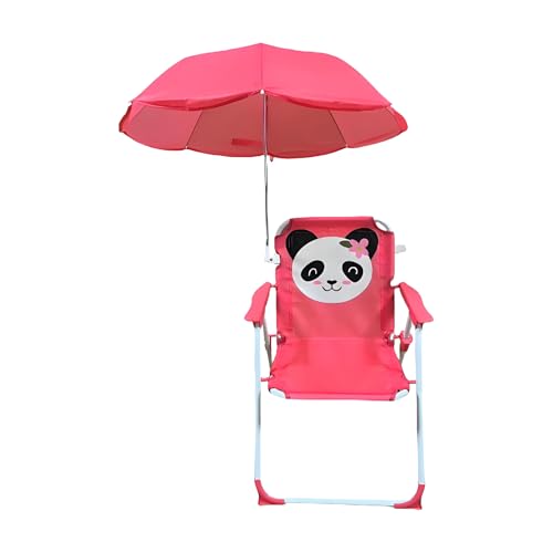 Mppchhn Kinder Stuhl Mit Sonnenschirm | Klappbarer Gartensitz - Leicht Windbeständig Tragbar Für Garten Urlaubspark Camping Picknick von Mppchhn