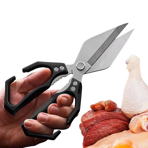 Mppchhn Küchenschere | Multifunktion Küchen-Schere Geflügelknochen Schneider,Rutschfeste Küchenhelfer Zum Kochen Backen Camping Angeln Picknick von Mppchhn