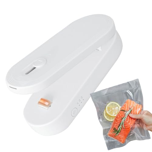 Mppchhn Mini-Beutelversiegler und Schneider - USB-Aufladbares Kekse Verschließ Werkzeug - Tragbar Mit Schneidefunktion Klein Für Fleisch Reisen Reste Outdoor Snacks Mahlzeitzubereitung Picknick Kekse von Mppchhn