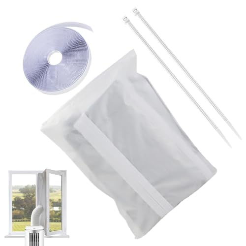 Mppchhn Tragbares Klimagerät Fensterkit, Trockner Kippfenster Dichtungs Set, Ohne Bohren Energieeffizienter Fensterbausatz Mit Klettverschluss Und Reißverschluss Für Wohnzimmer Schlafzimmer von Mppchhn