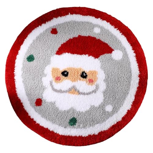 Mppchhn Weihnachts Teppich | Weiche Fußmatte 61x61 cm - Flauschiger Weihnachts Teppich Für Innenbereich - Für Badezimmer Esszimmer Kinderzimmer Wohnzimmer Schlafzimmer von Mppchhn