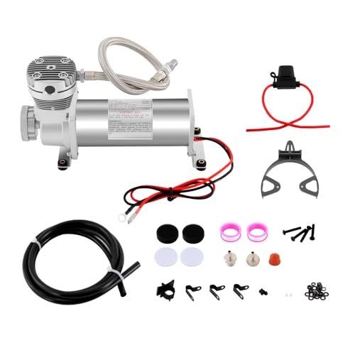 Mqwdxzfes 12V Luftfederungskompressor Kit 200PSI, Automobile Luftkompressor mit Überhitzungsschutz, Hochleistungskompressor, Leiser LKW Luftkompressor für Auto/LKW Luftfahrwerk (72dB) von Mqwdxzfes
