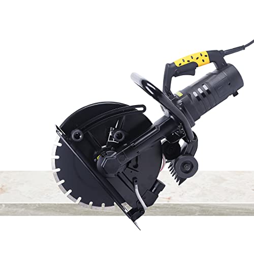 Mqwdxzfes 14 Zoll Elektrische Nutenschneidmaschine 3200W, Betonwand Nutenfräser mit Wasserpume, Betonschneider Trennschleifer, Nass/Trocken Nutfräsmaschine für Granit Stein Ziegel 4600U/min, 2-12cm von Mqwdxzfes