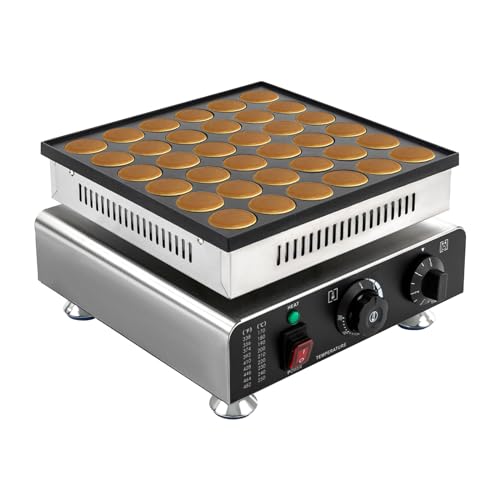 Mqwdxzfes 36-Loch Waffelmaschine, 900W Elektrische Pfannkuchenmaschine mit Temperaturkontrolle & Antihaft-Beschichtung, Kommerzieller Waffeleisen für Restaurant Bäckerei Café Frühstück von Mqwdxzfes