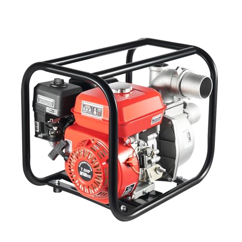 Mqwdxzfes 7.5PS Benzin Wasserpumpe, 3 Zoll 4 Takt Gasbetriebene Transferpumpe mit 7.5m Schlauch, 1236m³/h Flow & 30m Förderhöhe, Hochdruck Wasserpumpe für Feuerlöschung, Garten Entwässerung, 212 cm³ Mqwdxzfes 7.5PS Benzin Wasserpumpe, 3 Zoll 4 Takt Gasbetriebene Transferpumpe mit 7.5m Schlauch, 1236m³/h Flow & 30m Förderhöhe, Hochdruck Wasserpumpe für Feuerlöschung, Garten Entwässerung, 212 cm³ von Mqwdxzfes