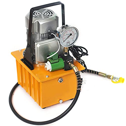Mqwdxzfes 750W Elektrische Hydraulikpumpe, 70Mpa 10000PSI Elektrohydraulikpumpe mit Magnetventil, 220V Industrielle Hydraulikeinheit, Driven Hydraulic Pump für Kfz-Industriewerkzeuge, 1400 U/min, 7L von Mqwdxzfes