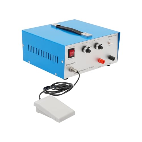 Mqwdxzfes 80A Schmuck Punktschweißgerät 600W, Punkt Schweißer mit Fußschalter & Wolframnadel, Pulse Spot Welder, Welding Machine Edelmetall Schweißgerät für Gold Silber Platin K Gold Schweißen, Blau von Mqwdxzfes
