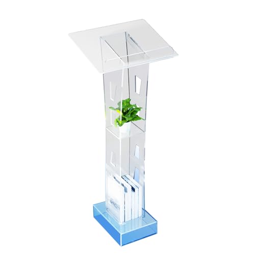 Mqwdxzfes Klares Acryl Pult, Kirchen Kanzel mit Blauer LED-Beleuchtung, Stehpult Podium Ständer, Konferenzpult Leseplattform für Konferenz Hochzeit Bühne Kirche Veranstaltungen, 60x40x110 cm Mqwdxzfes Klares Acryl Pult, Kirchen Kanzel mit Blauer LED-Beleuchtung, Stehpult Podium Ständer, Konferenzpult Leseplattform für Konferenz Hochzeit Bühne Kirche Veranstaltungen, 60x40x110 cm von Mqwdxzfes