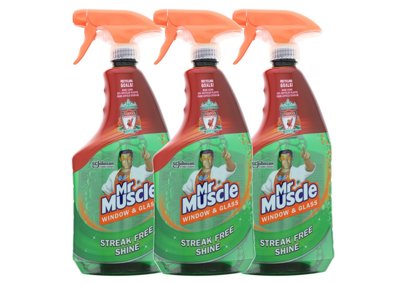 Mr Muscle 3 x Mr Muscle Fenster- und Glasreiniger Spray für streifenfreien Glanz Allzweckreiniger von Mr Muscle
