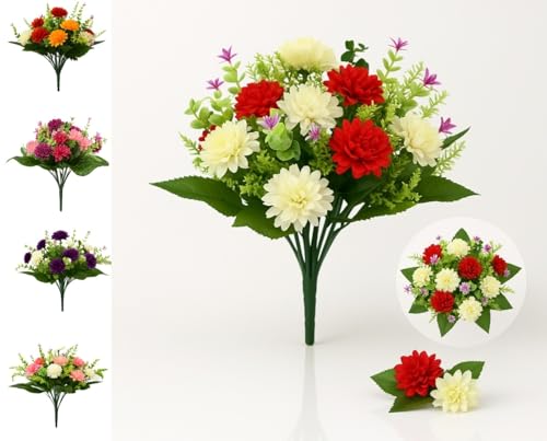 Mr. Barry's Handmade Große, gemischte Chrysanthemen-Busch-Grabblumen, 41 cm, künstliche Blumen, für den Innen- und Außenbereich, Gedenkstätte, Hochzeit, Heimdekoration (rot, grün und elfenbeinfarben) Mr. Barry's Handmade Große, gemischte Chrysanthemen-Busch-Grabblumen, 41 cm, künstliche Blumen, für den Innen- und Außenbereich, Gedenkstätte, Hochzeit, Heimdekoration (rot, grün und elfenbeinfarben) von Mr. Barry's Handmade