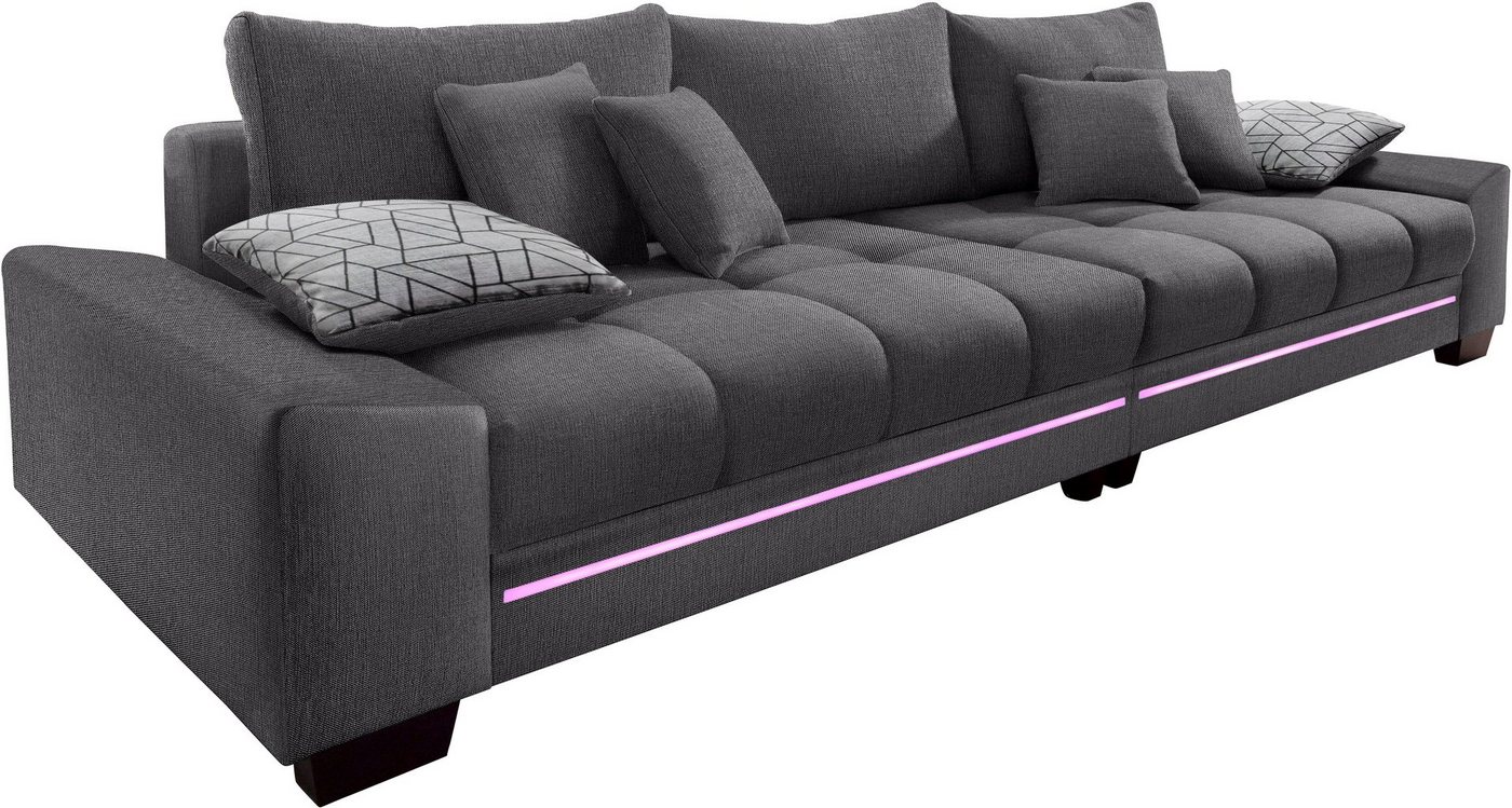 Mr. Couch Big-Sofa Nikita, wahlweise mit Kaltschaum (140kg Belastung/Sitz), mit RGB-Beleuchtung von Mr. Couch