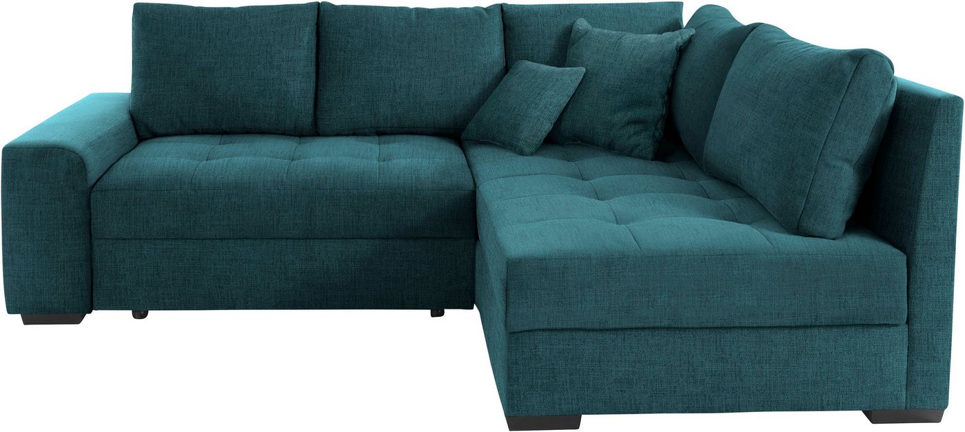 Mr. Couch Ecksofa Quebec L-Form, Bettfunktion, 2 Bettkästen, wahlweise Kaltschaum (140kg Belastung) von Mr. Couch