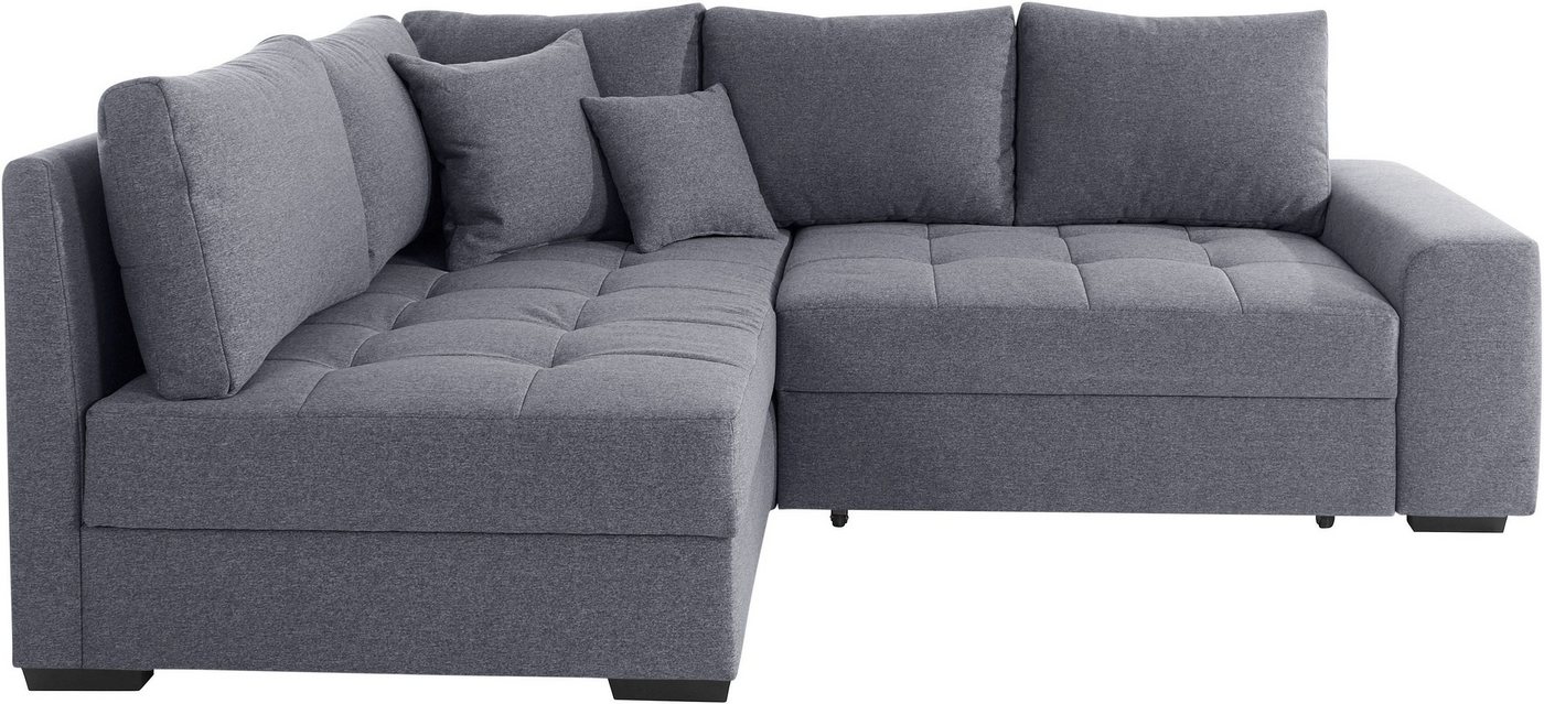 Mr. Couch Ecksofa Quebec L-Form, Bettfunktion, 2 Bettkästen, wahlweise Kaltschaum (140kg Belastung) von Mr. Couch