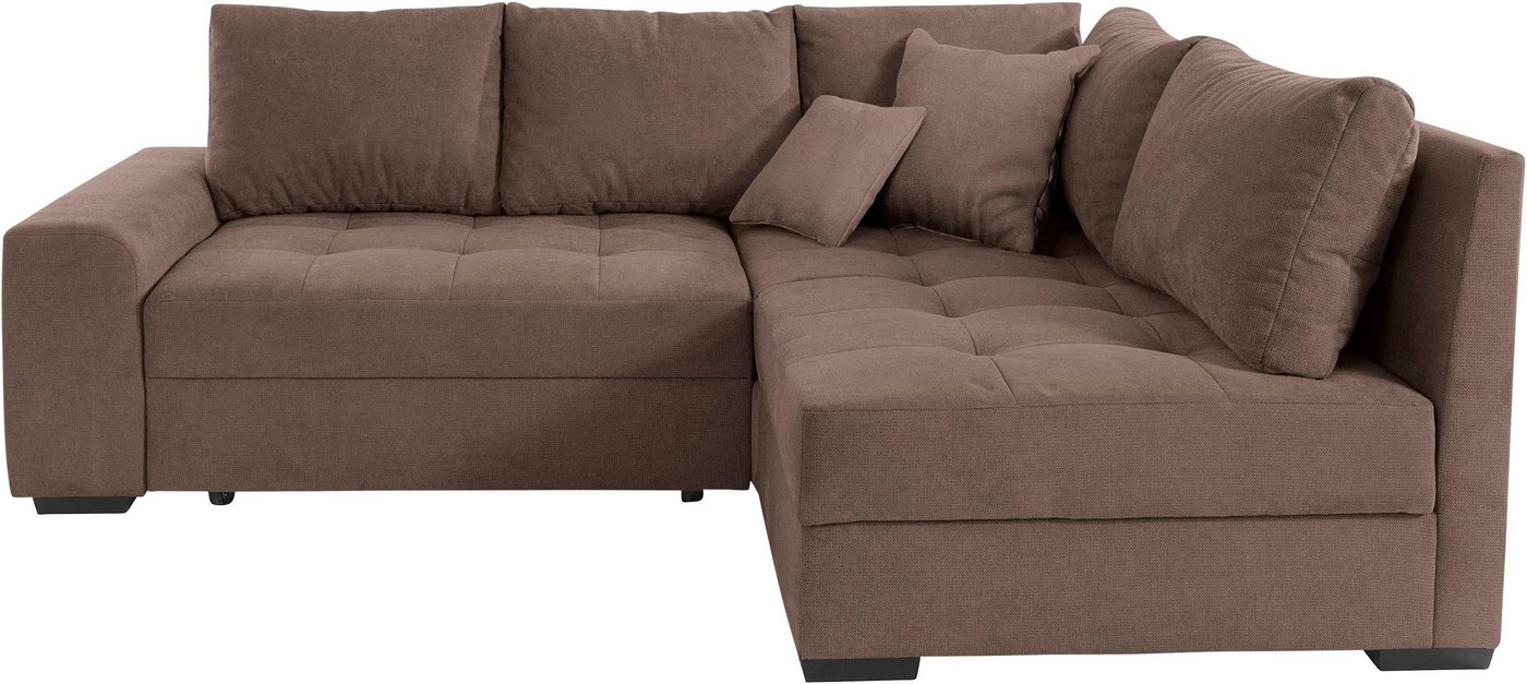 Mr. Couch Ecksofa Quebec L-Form, Bettfunktion, 2 Bettkästen, wahlweise Kaltschaum (140kg Belastung) von Mr. Couch