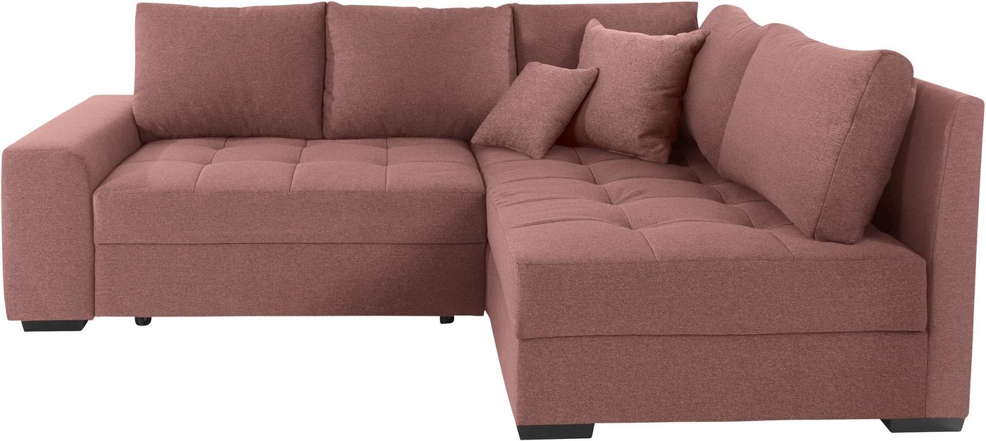 Mr. Couch Ecksofa Quebec, Bettfunktion, 2 Bettkästen, wahlweise Kaltschaum (140kg Belastung) von Mr. Couch