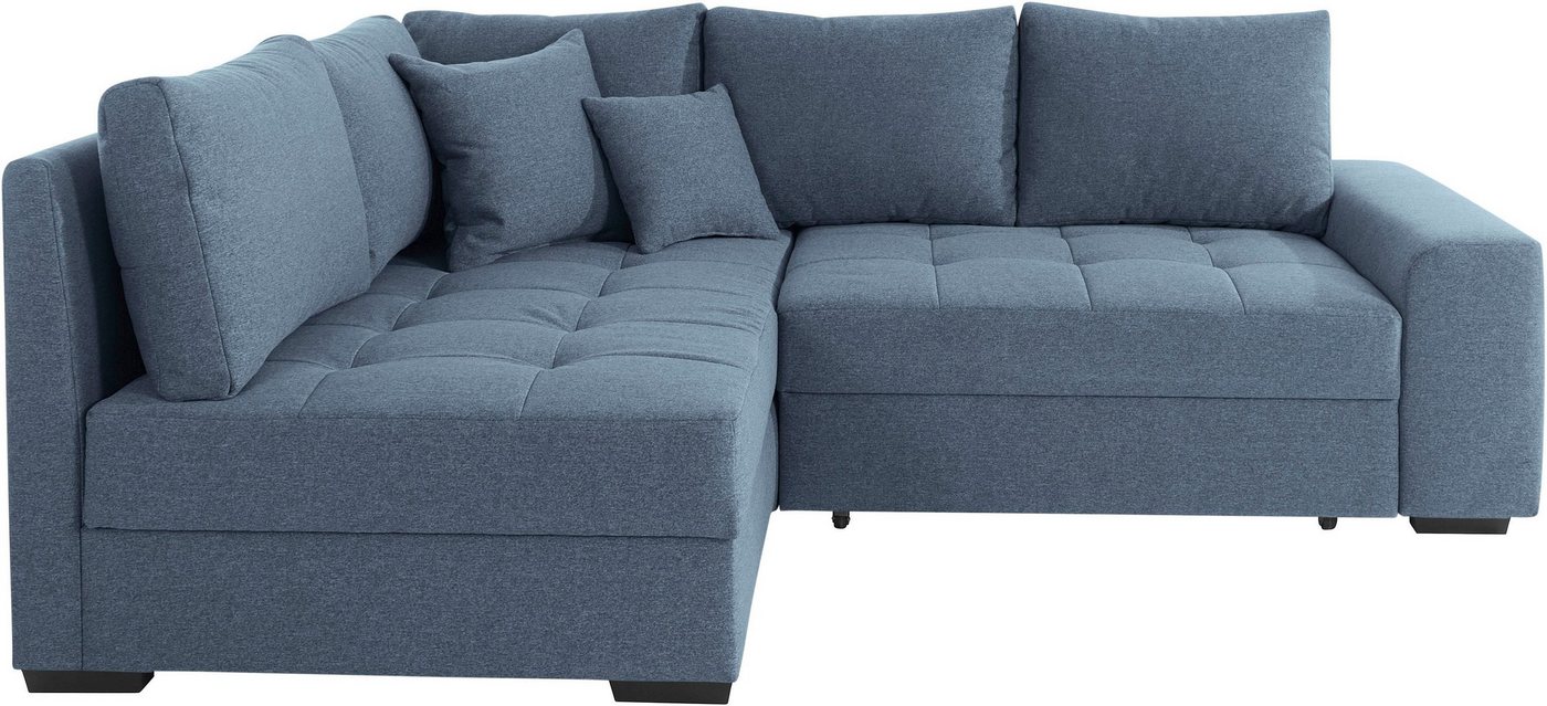 Mr. Couch Ecksofa Quebec L-Form, Bettfunktion, 2 Bettkästen, wahlweise Kaltschaum (140kg Belastung) von Mr. Couch