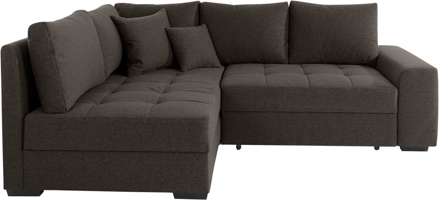 Mr. Couch Ecksofa Quebec L-Form, Bettfunktion, 2 Bettkästen, wahlweise Kaltschaum (140kg Belastung) von Mr. Couch