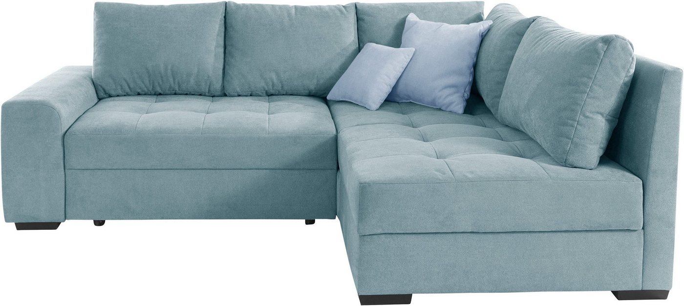 Mr. Couch Ecksofa Quebec L-Form, Bettfunktion, 2 Bettkästen, wahlweise Kaltschaum (140kg Belastung) von Mr. Couch