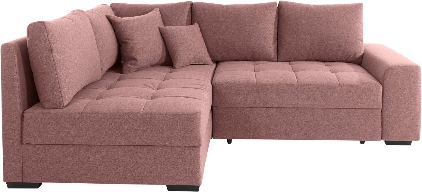 Mr. Couch Ecksofa Quebec, Bettfunktion, 2 Bettkästen, wahlweise Kaltschaum (140kg Belastung) von Mr. Couch