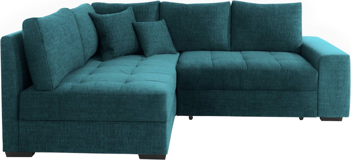 Mr. Couch Ecksofa Quebec L-Form, Bettfunktion, 2 Bettkästen, wahlweise Kaltschaum (140kg Belastung) von Mr. Couch