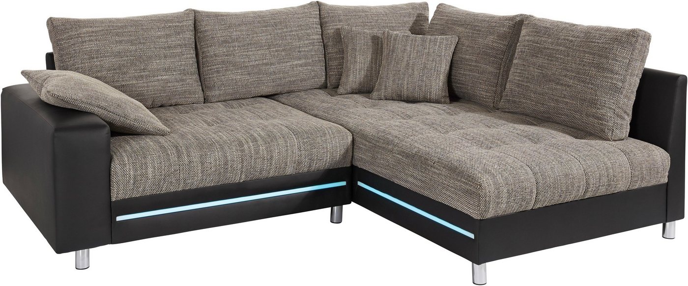 Mr. Couch Ecksofa Tobi, wahlweise mit Kaltschaum (140kg Belastung/Sitz), RGB-LED-Beleuchtung von Mr. Couch