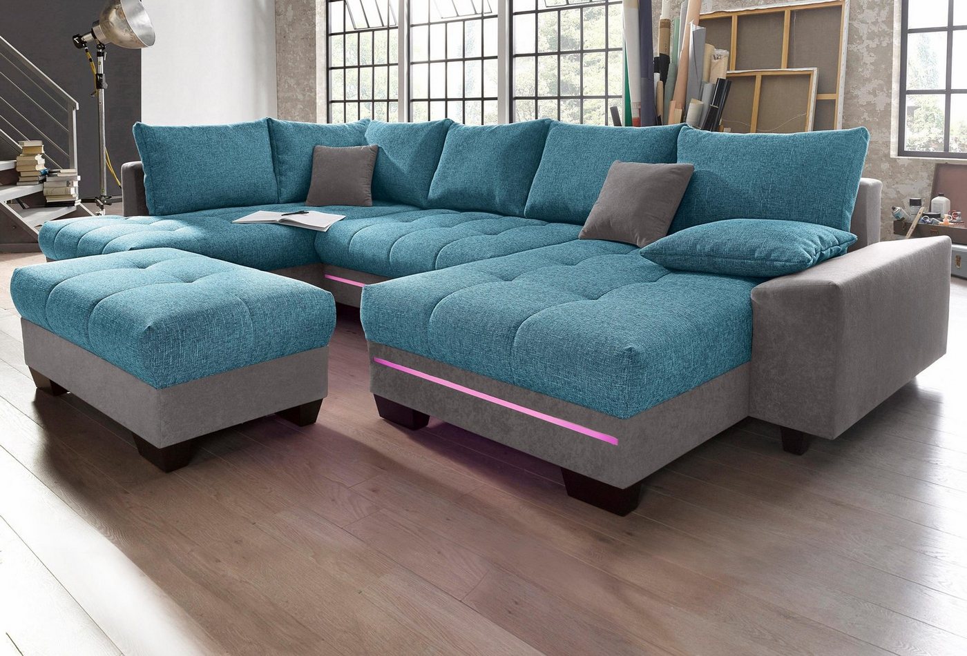 Mr. Couch Wohnlandschaft Nikita, wahlweise mit Kaltschaum (140kg Belastung/Sitz) und Bluetooth-Sound von Mr. Couch