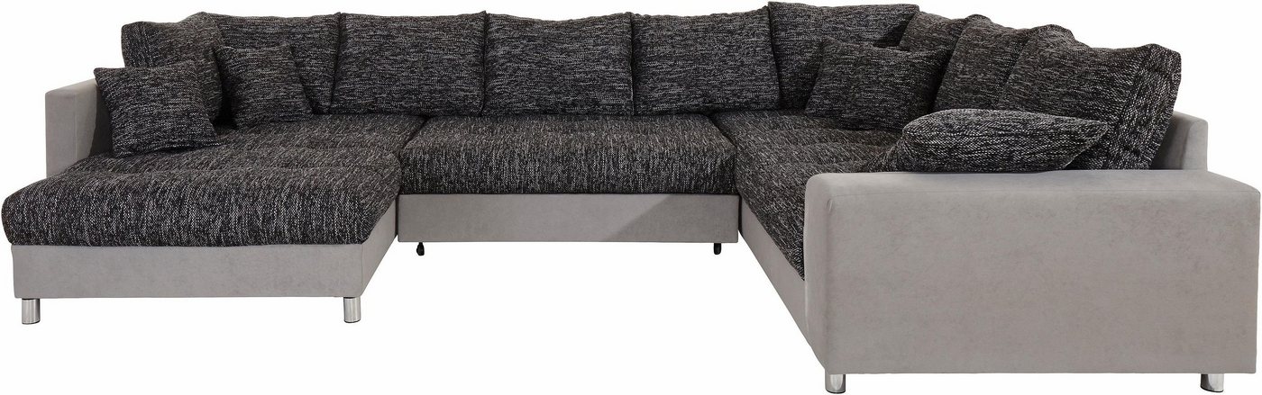 Mr. Couch Wohnlandschaft Tobi U-Form, wahlweise mit Kaltschaum (140kg Belastung/Sitz) und RGB-Beleuchtung von Mr. Couch