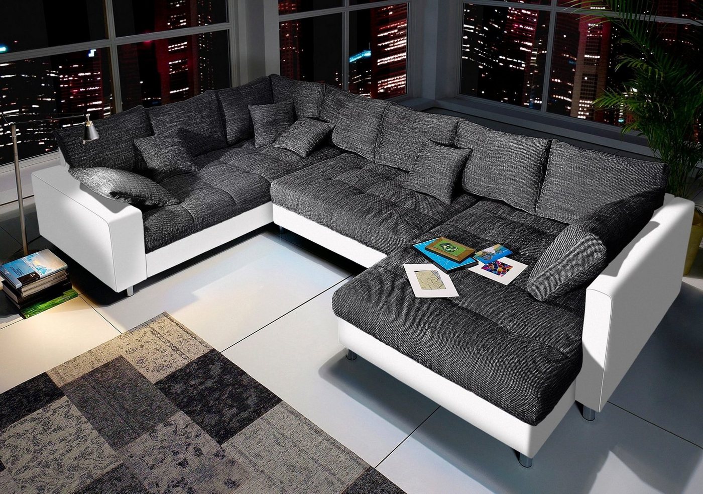 Mr. Couch Wohnlandschaft Tobi, wahlweise mit Kaltschaum (140kg Belastung/Sitz) und RGB-Beleuchtung von Mr. Couch