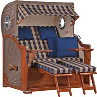 Strandkorb Baltikum Bullauge Mahagoni PE Grey Dessin 507 von Mr. Deko