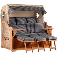 Strandkorb Baltikum XXL Bullauge Teak PE Shell Dessin 500 von Mr. Deko