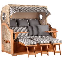 Strandkorb Baltikum XXL Bullauge Teak PE Shell Dessin 545 von Mr. Deko